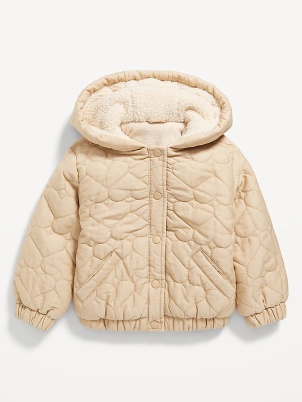 🆕 Old Navy Quilted Hooded Puffer Jacket in Cream